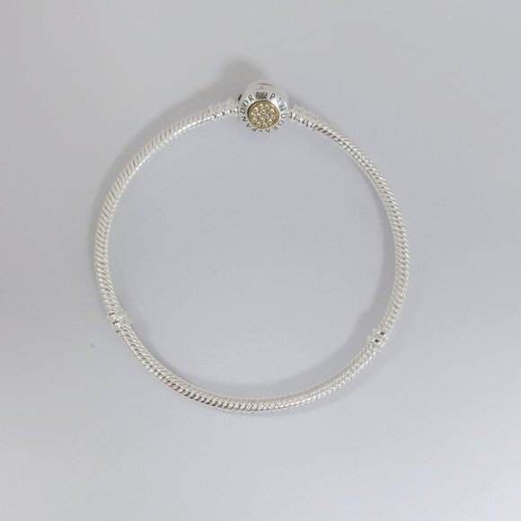 Pandora Moments Logo Clasp Snake Chain Bracelet Jewelry - Picture 6 of 8